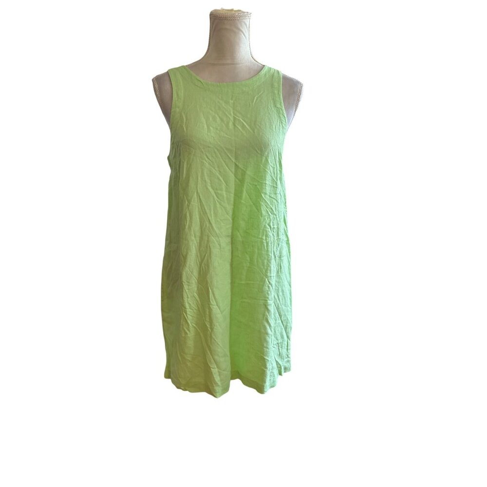 A New Day Sleeveless Lime Green Linen A-Line Dress Size Small NWT
